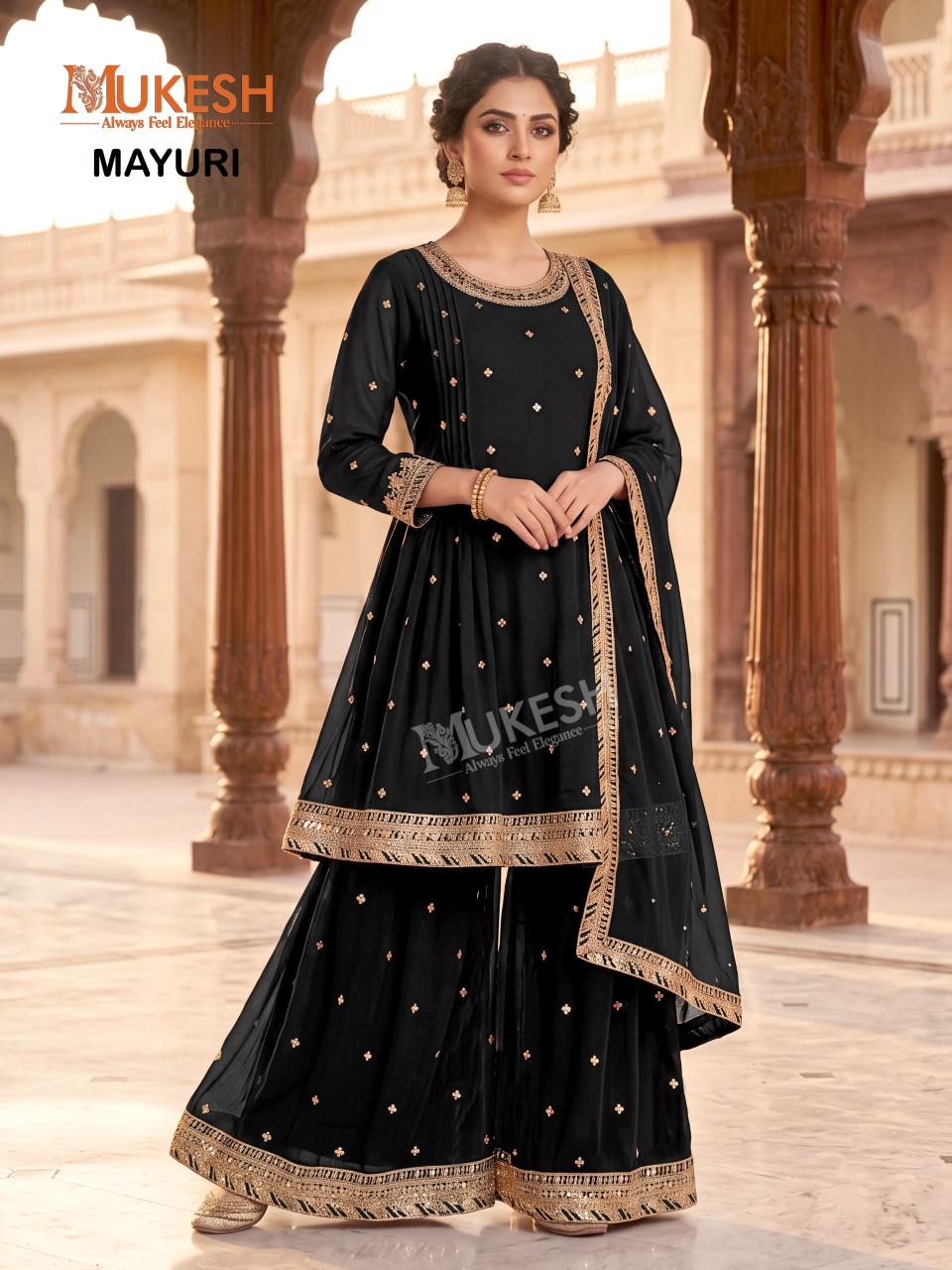 Mukesh Mayuri Catalog blue georgette kurtis wholesale - Sanvari Fashion
