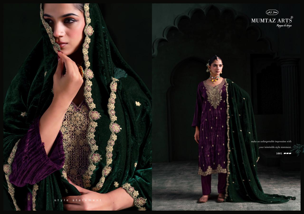 Mumtaz Arts Mehroon catalog work dress material wholesale in ahmedabad - Sanvari Fashion