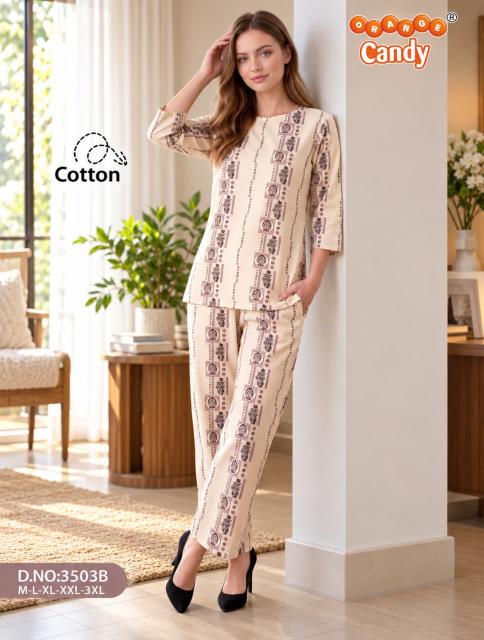 Orange Candy 3503 catalog co ord set night wear - Sanvari Fashion