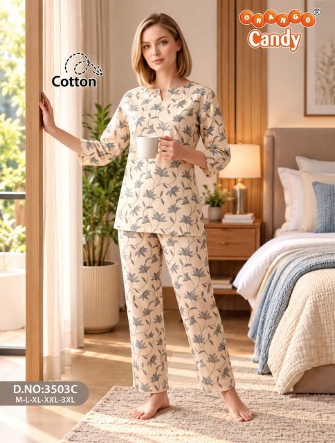 Orange Candy 3503 catalog co ord set night wear - Sanvari Fashion