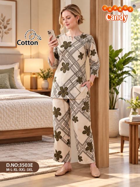 Orange Candy 3503 catalog co ord set night wear - Sanvari Fashion