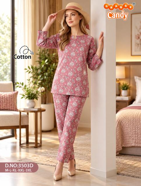 Orange Candy 3503 catalog co ord set night wear - Sanvari Fashion