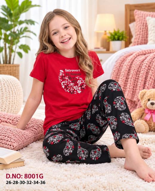 Orange Candy 8001 catalog night wear dress for kids - Sanvari Fashion