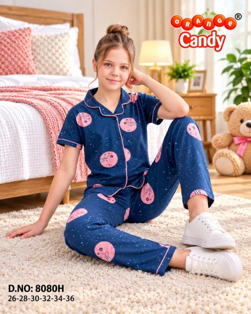 Orange Candy 8080 catalog wholesale kids pajama set - Sanvari Fashion