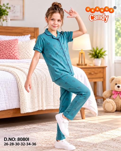 Orange Candy 8080 catalog wholesale kids pajama set - Sanvari Fashion