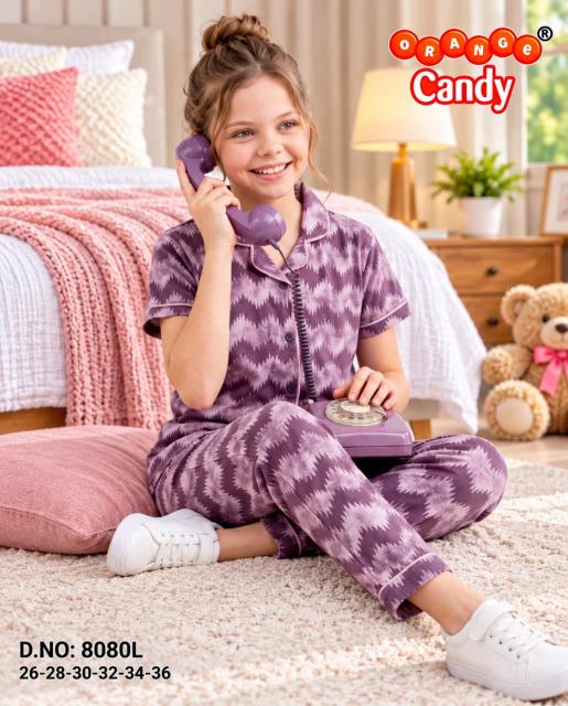 Orange Candy 8080 catalog wholesale kids pajama set - Sanvari Fashion