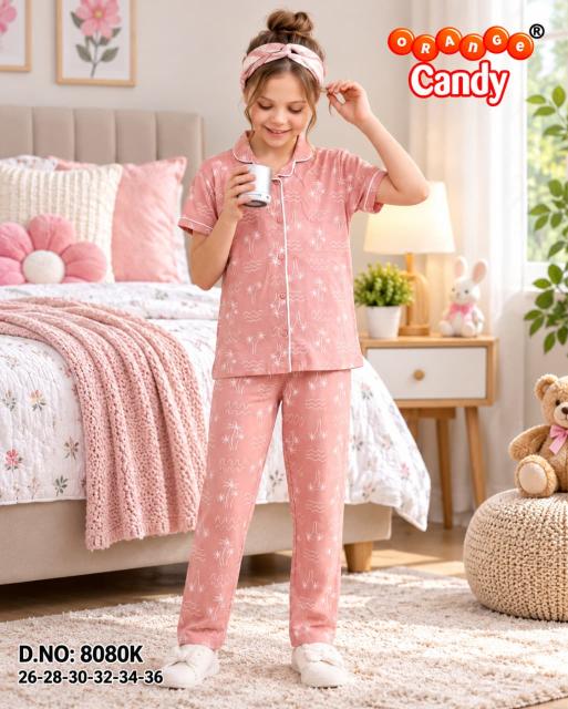Orange Candy 8080 catalog wholesale kids pajama set - Sanvari Fashion