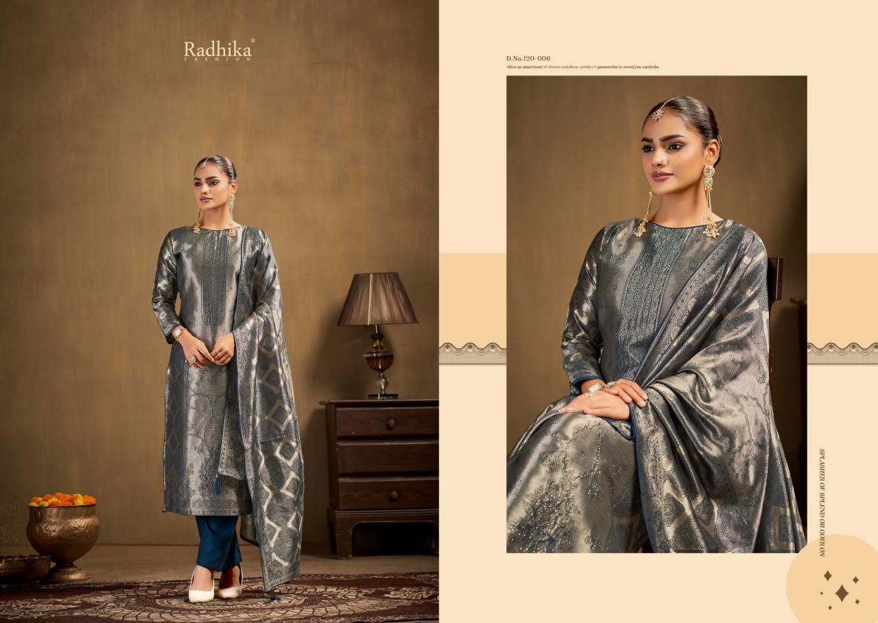 Radhika Azara Advance banarashi adha vol 1 catalog wholesale market of ladies dress materials in mumbai - Sanvari Fashion