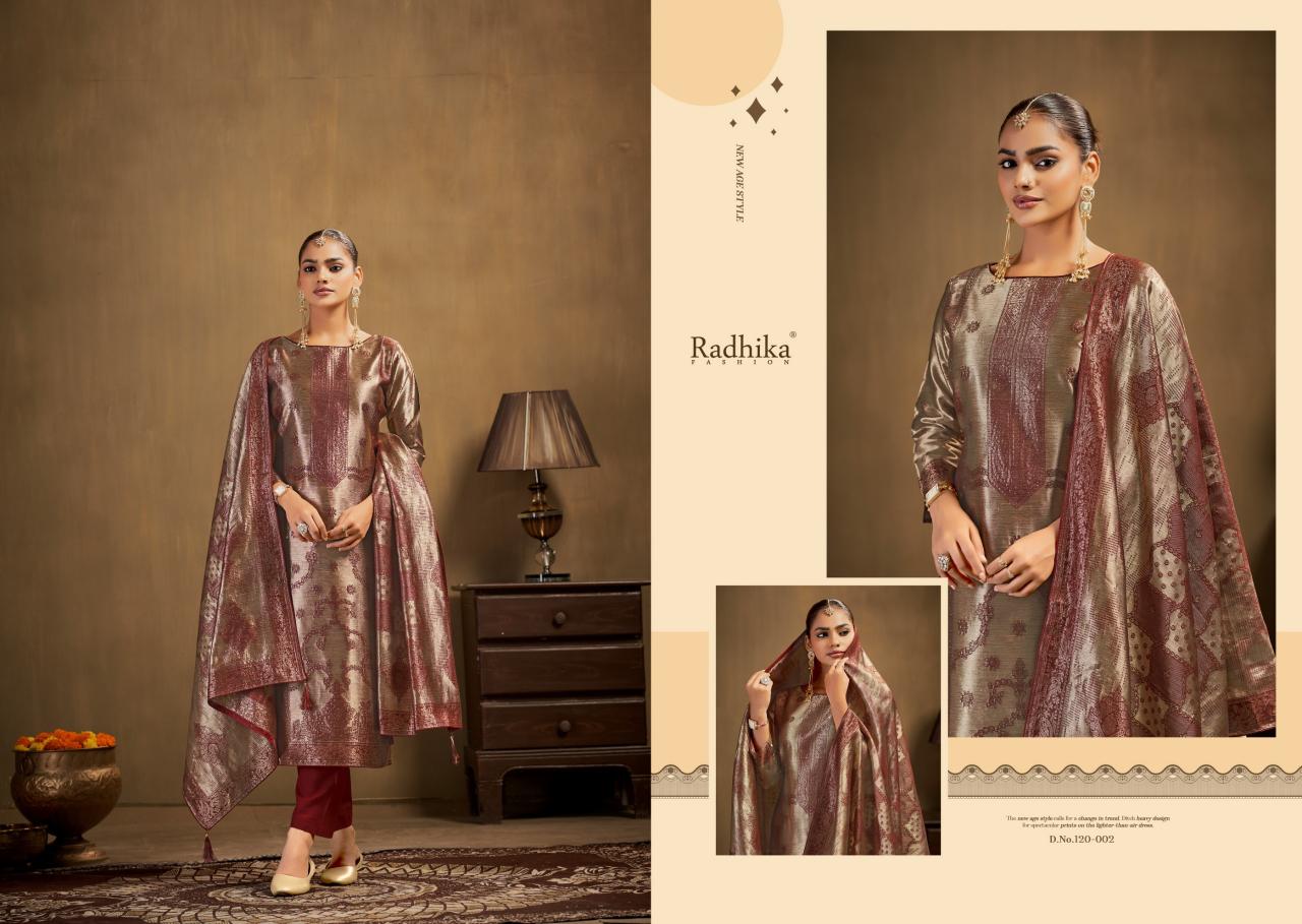 Radhika Azara Advance banarashi adha vol 1 catalog wholesale market of ladies dress materials in mumbai - Sanvari Fashion