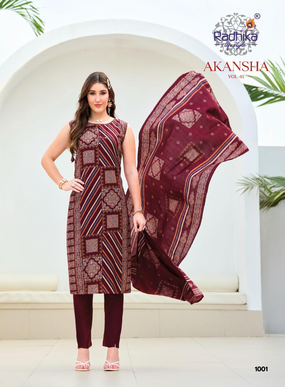 Radhika LifeStyle Akansha vol 1 catalog best branded kurtis wholesale websites - Sanvari Fashion