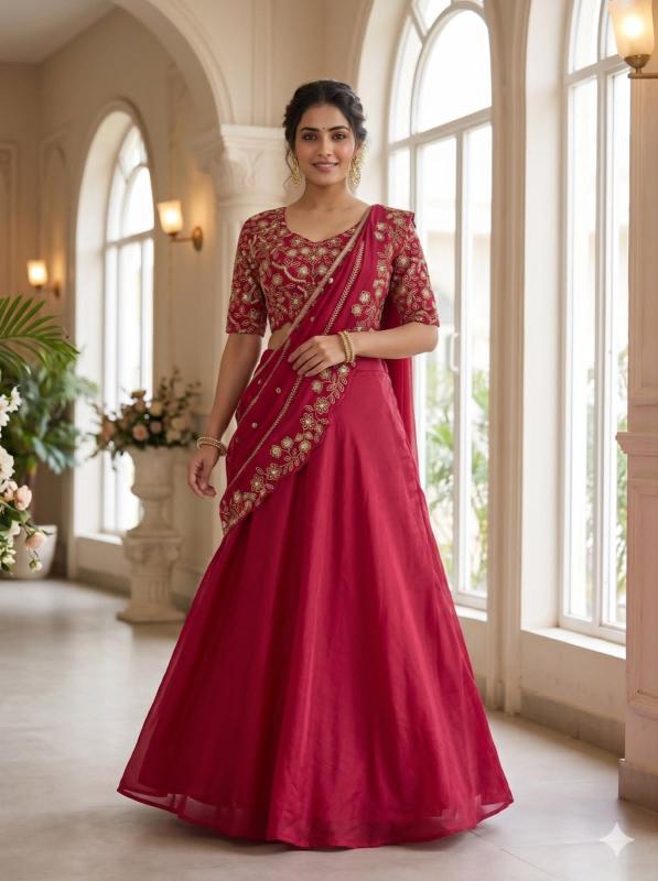 Sabella Fandy Satin catalog chandni chowk lehenga choli wholesale market - Sanvari Fashion