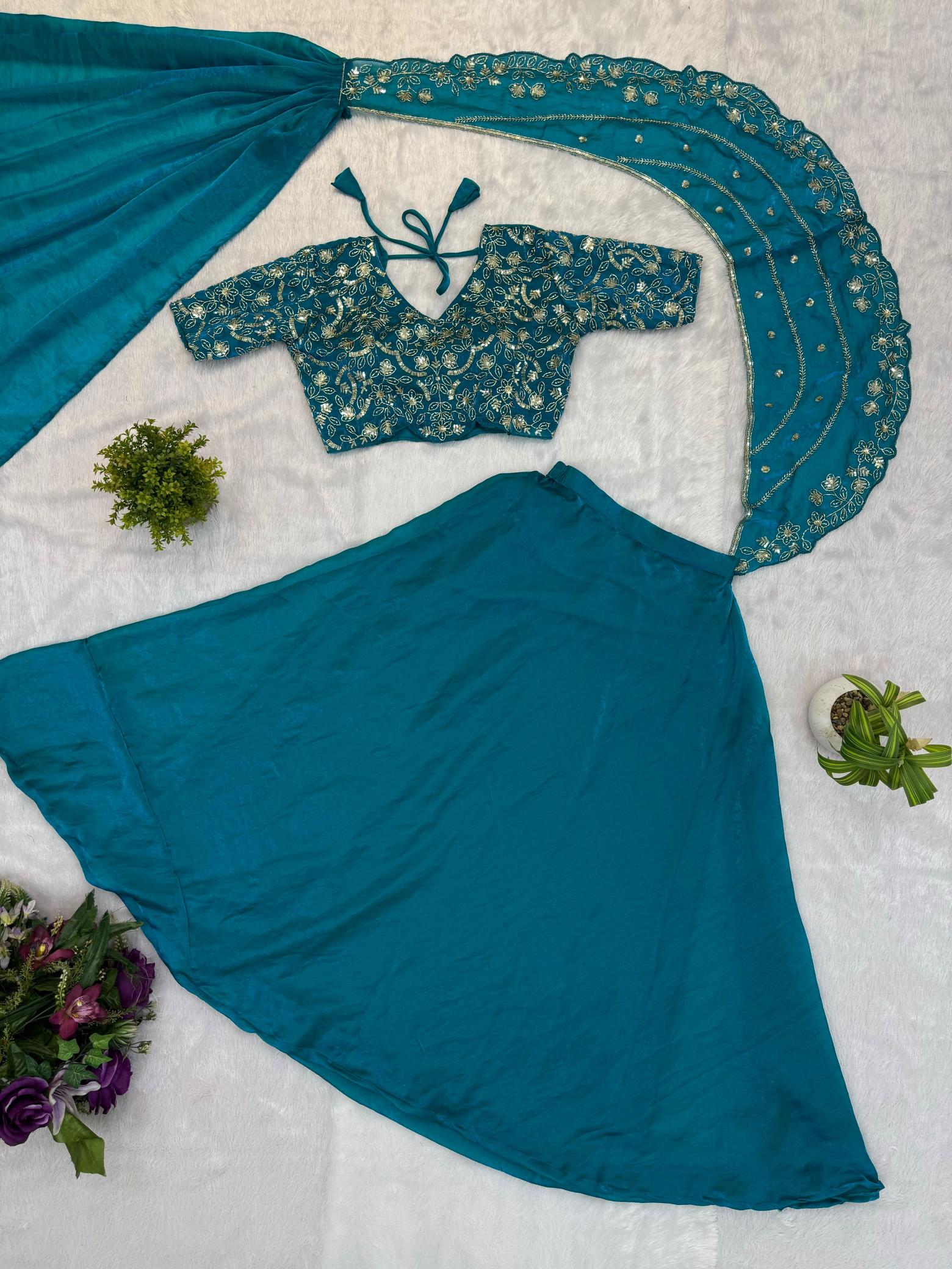 Sabella Fandy Satin catalog chandni chowk lehenga choli wholesale market - Sanvari Fashion