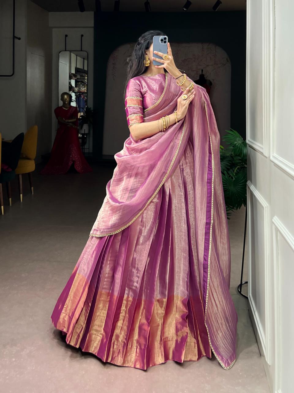 Sabella Zari Tissue catalog lehenga choli catalogue wholesale - Sanvari Fashion