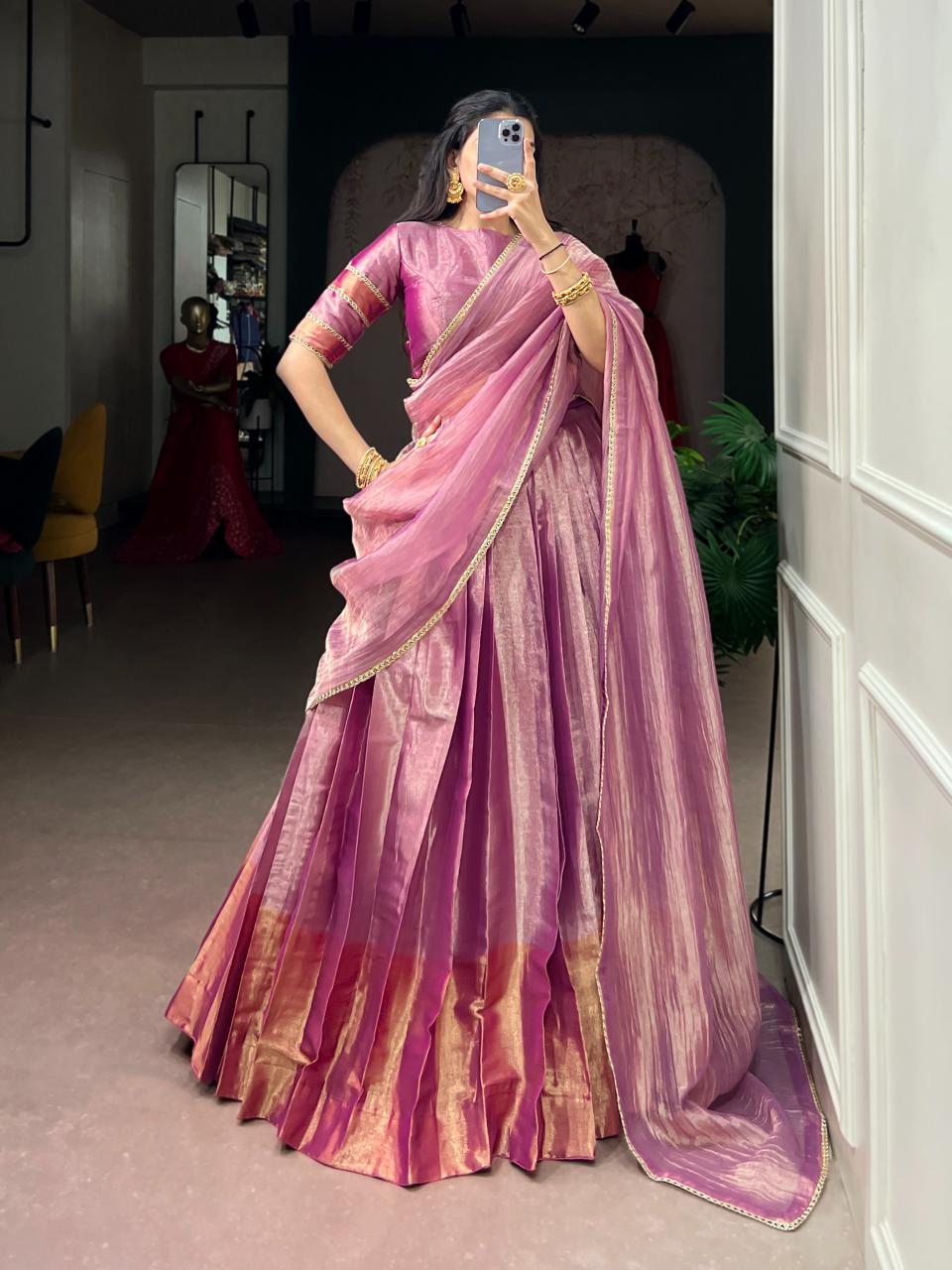 Sabella Zari Tissue catalog lehenga choli catalogue wholesale - Sanvari Fashion