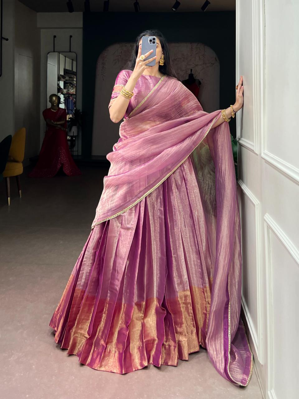 Sabella Zari Tissue catalog lehenga choli catalogue wholesale - Sanvari Fashion