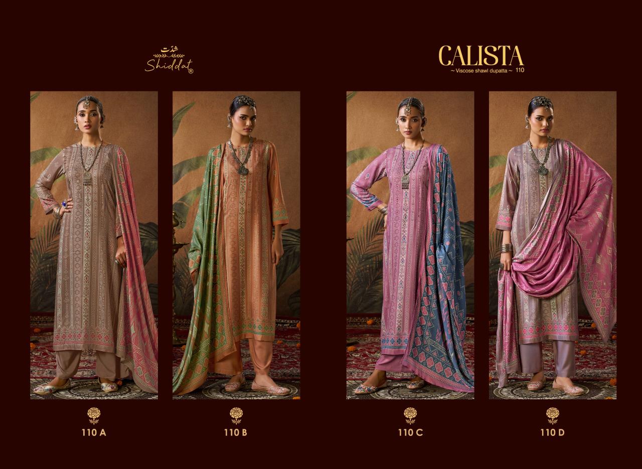 Shiddat Calista 110 catalog wholesale pure linen salwar kameez - Sanvari Fashion