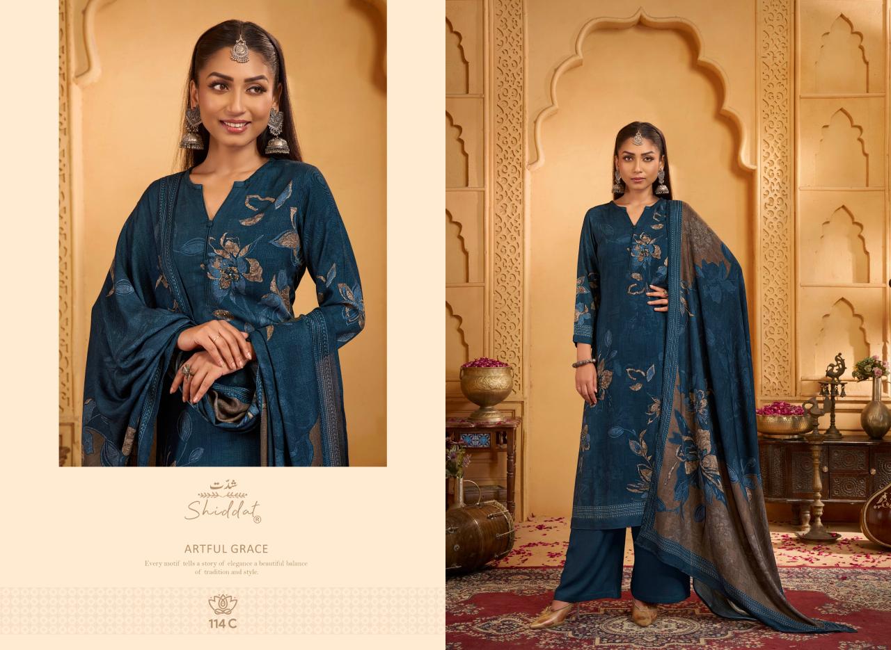 Shiddat Calista 114 catalog wholesale printed salwar kameez - Sanvari Fashion