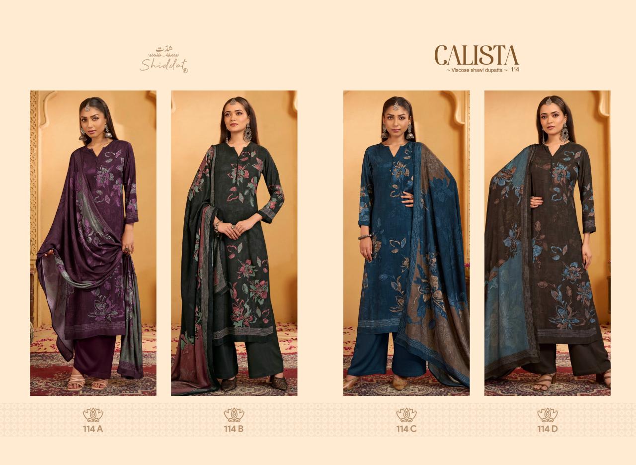 Shiddat Calista 114 catalog wholesale printed salwar kameez - Sanvari Fashion