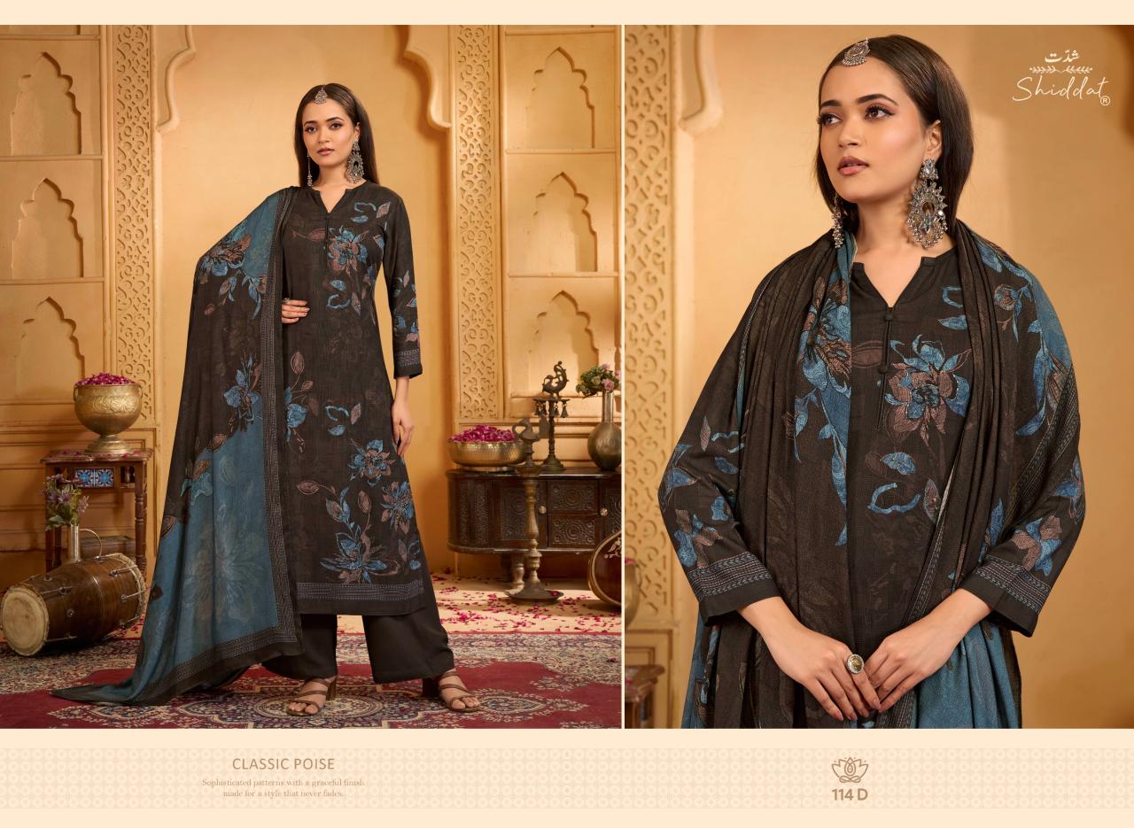 Shiddat Calista 114 catalog wholesale printed salwar kameez - Sanvari Fashion