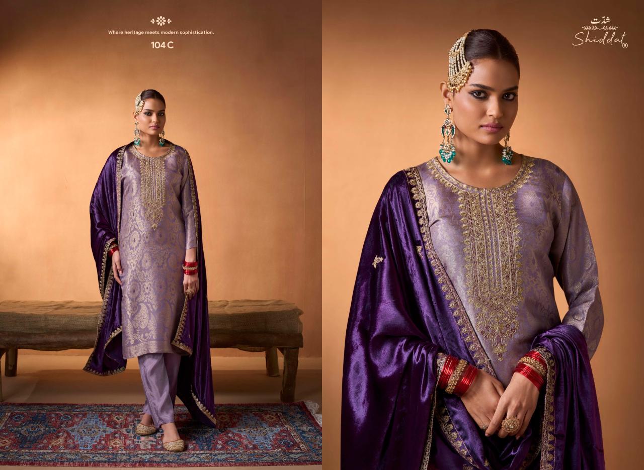 Shiddat Mehrun 104 catalog wholesale salwar kameez market in bangalore - Sanvari Fashion