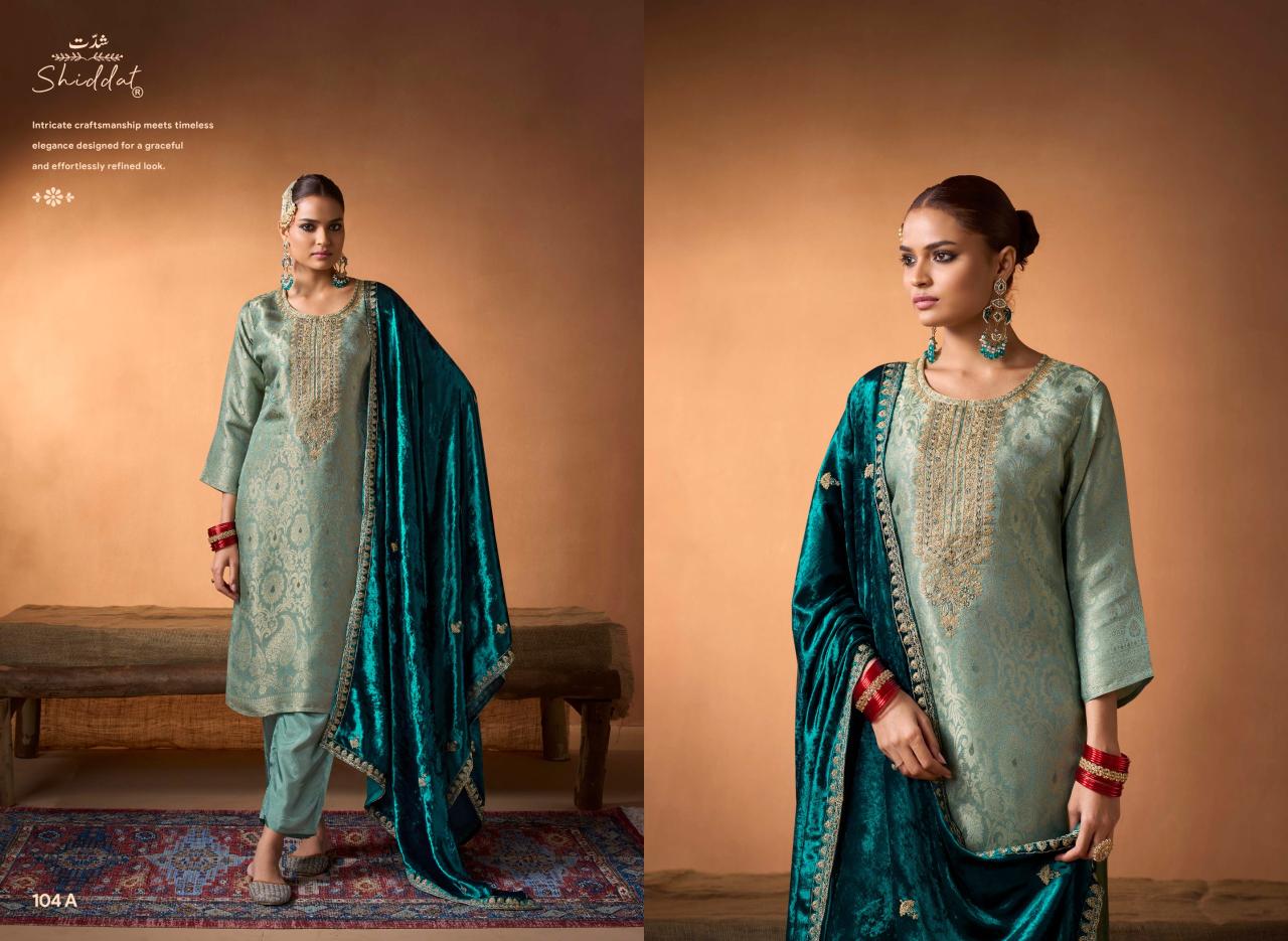 Shiddat Mehrun 104 catalog wholesale salwar kameez market in bangalore - Sanvari Fashion